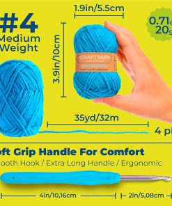 Alternative view of CRAFTWIZ 100% Acrylic Yarn for Crocheting and Knitting - 30x20g Skeins of #4 Worsted Weight. 1200 Yards of Soft Yarn. Perfect for Amigurumi and Other Small Crafts Projects
